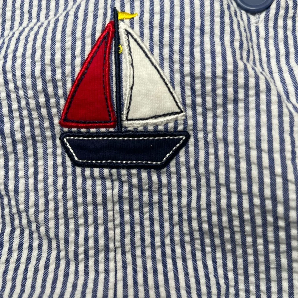 Baby Bundle 3 months embroidered Nautical Striped Overalls